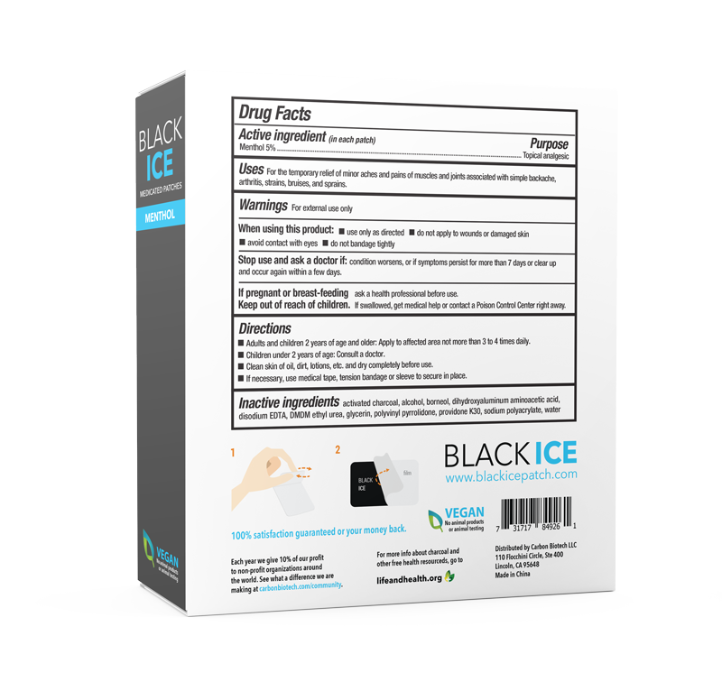 BLACK ICE - Charcoal Patches - Menthol - 2 Pack