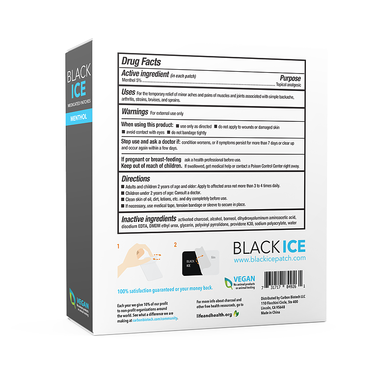 BLACK ICE - Charcoal Patches - Menthol